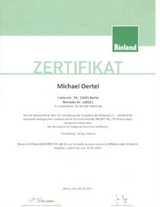Bioland-Zertifikat 2017